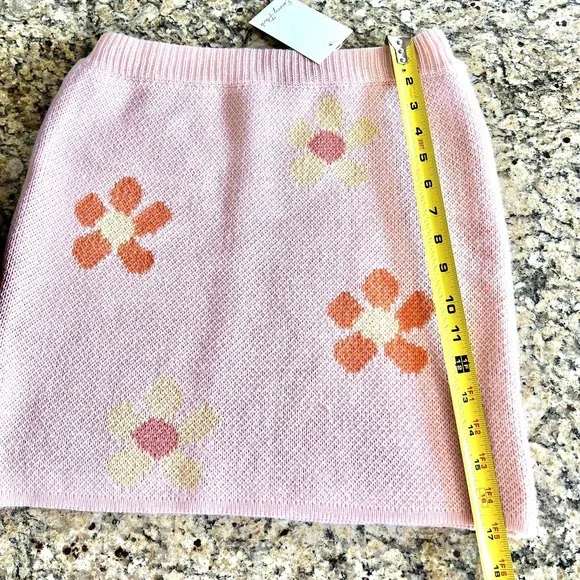 Emory Park Dolls Kill Size LARGE Knit Floral Sweater Mini Skirt Hippie Disco - Picture 10 of 11